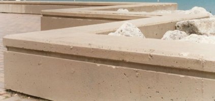 concrete wall by beach